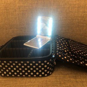 Stylish Polk-A-Dot makeup Bag/Case With Mirror